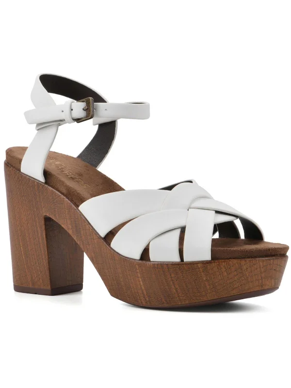 Super Deal Achiever Womens Faux Leather Ankle Strap Platform Sandals