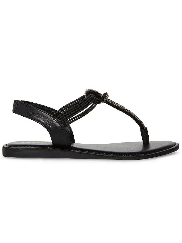Act Fast ADOREE Womens Faux Leather Slingback T-Strap Sandals