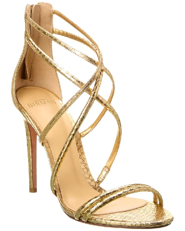 Buy Now Alexandre Birman Eve 100 Embossed Leather Sandal