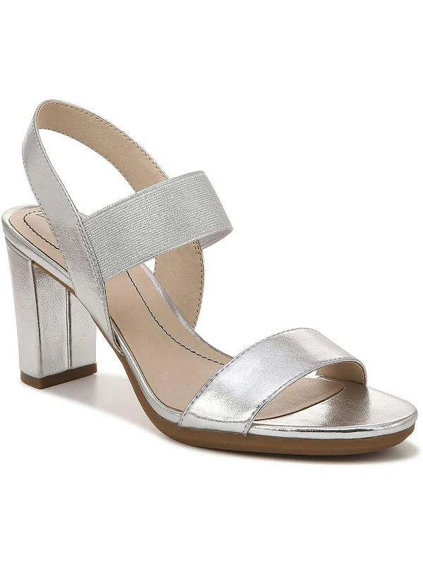 Deal Dash Aloha Womens Faux Leather Metallic Slingback Sandals