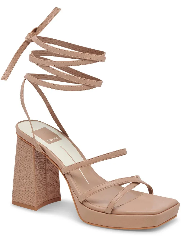 Major Deal AMANDA Womens Faux Leather Strappy Platform Sandals
