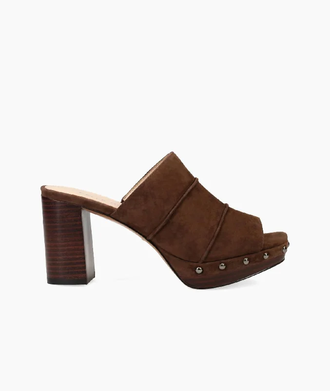 Mega Discount Amery Elegant Heeled Mules In Dark Oak