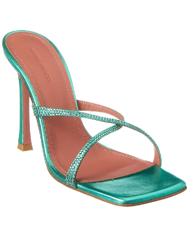 Savings Spectacular AMINA MUADDI Adriana Crystal 105 Leather Sandal