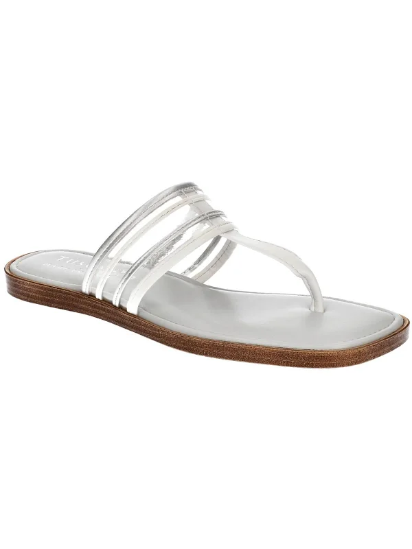 Bargain Blast ANTEA Womens Leather Slip On T-Strap Sandals