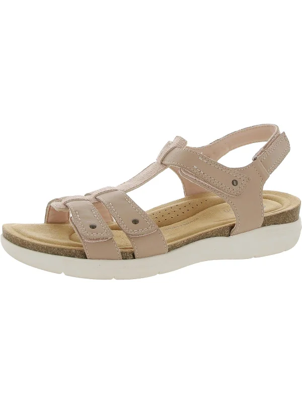 Year-End Sale April Cove Womens Faux Leather Cushioned Footbed Slingback Sandals