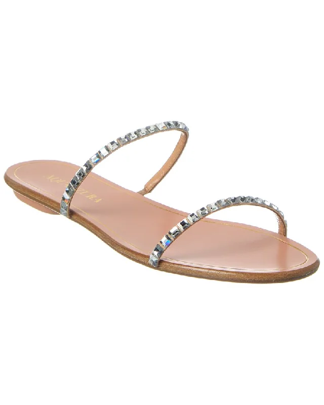 Savings Event Aquazzura Midnight Leather Sandal