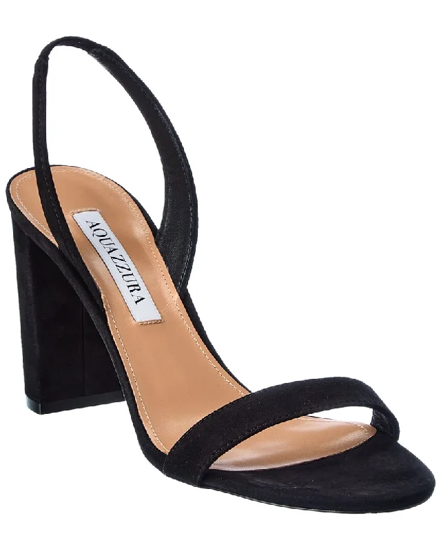 Deal Dash Aquazzura So Nude 85 Suede Slingback Sandal