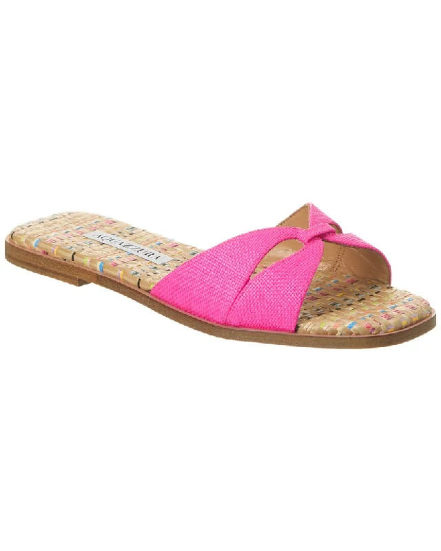 The Best Time To Shop Is Now Aquazzura Villette Canvas & Raffia Sandal
