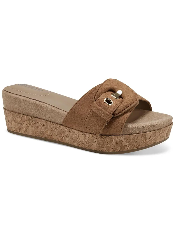 Huge Price Cuts On Your Must-Haves Ashllyn Womens Faux Suede Cork Wedge Sandals