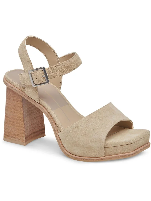 Weekend-Only Price Drops AUBREY Womens Suede Ankle Strap Mule Sandals