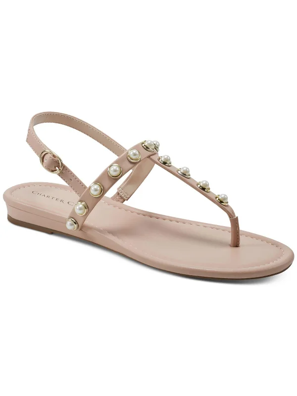 Online Only AVITA Womens T-Strap Embellished Thong Sandals