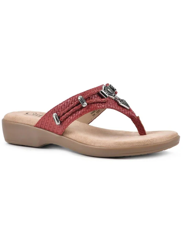 Big Savings Bailee Womens Woven Thong Wedge Sandals