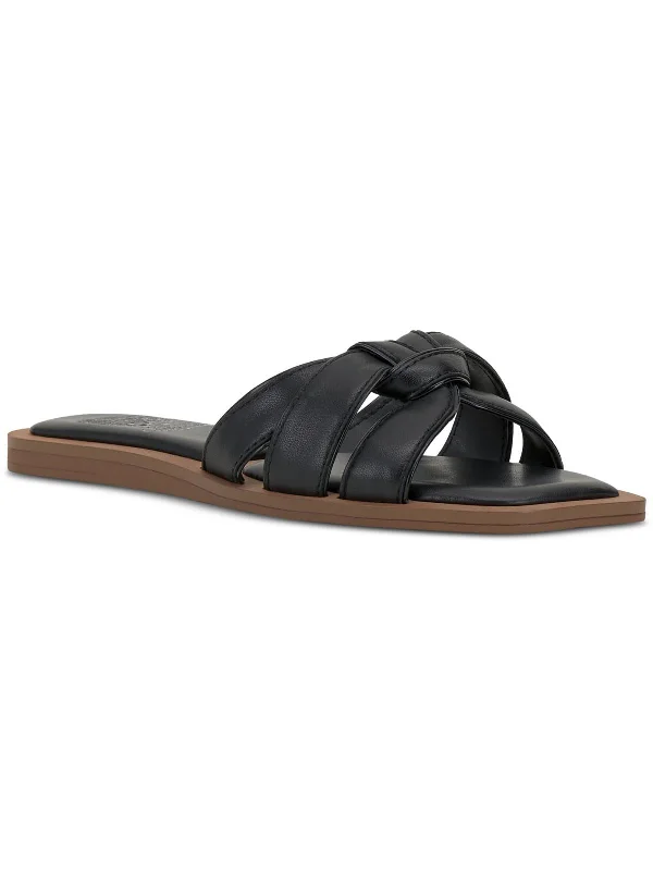 Crazy Deals BARCELLEN Womens Leather Slip On Flatform Sandals