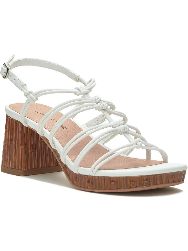 Midnight Madness Bassie Womens Faux Leather Caged Gladiator Sandals