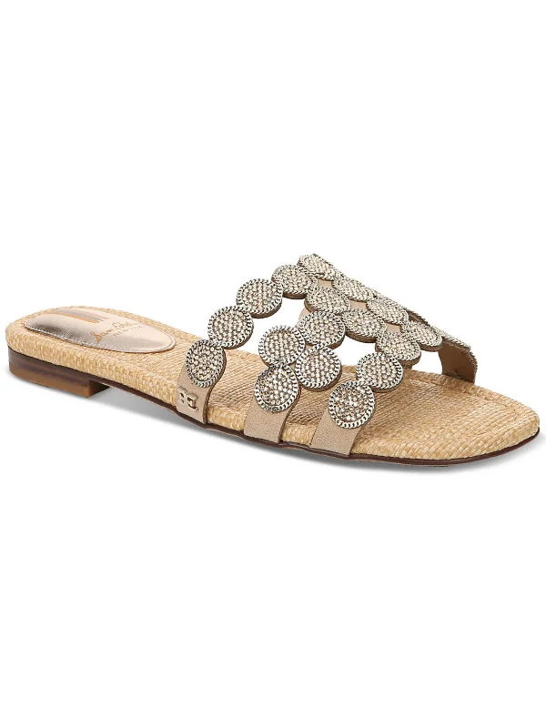 Massive Savings On New Arrivals Bay Marche Womens Faux Leather Embellished Slide Sandals
