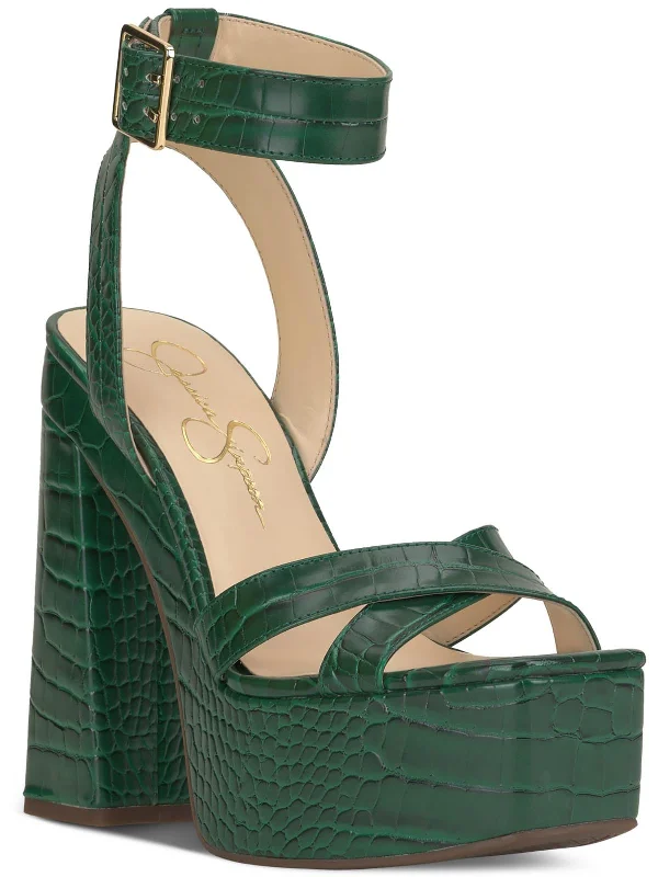 green carrie croco print