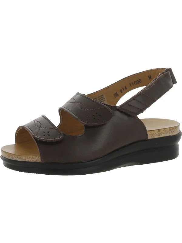 Midnight Madness Bella Womens Leather Ankle Strap Slingback Sandals