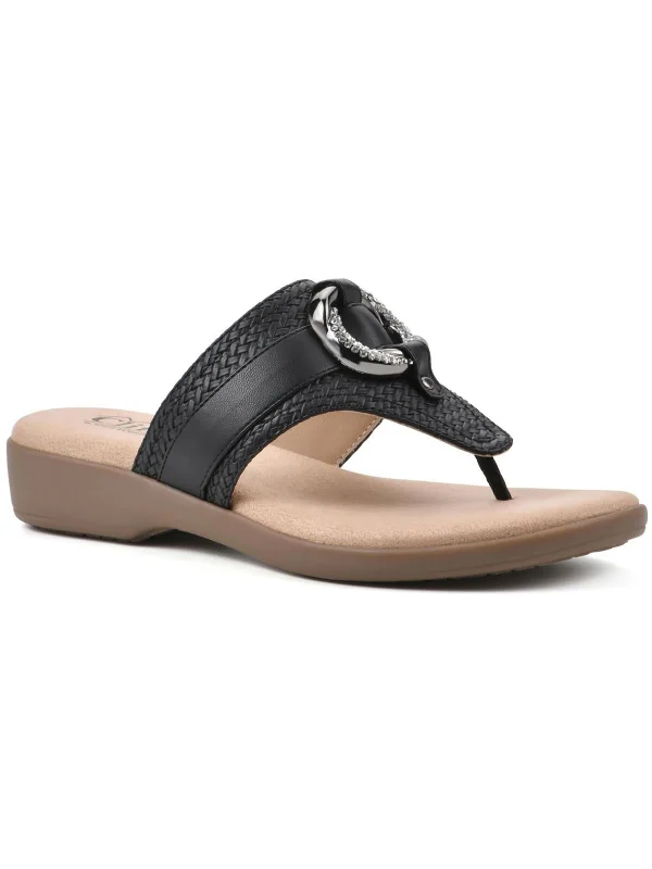 Price Buster Benedict Womens Faux Leather Thong Sandals