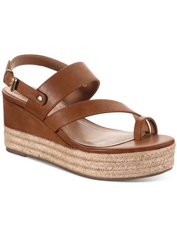 Online Exclusive Betty Womens Faux Leather Strappy Espadrilles