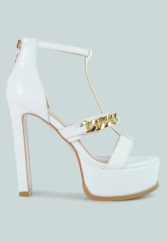 Quick Sale bonita metal chain zip up sandals