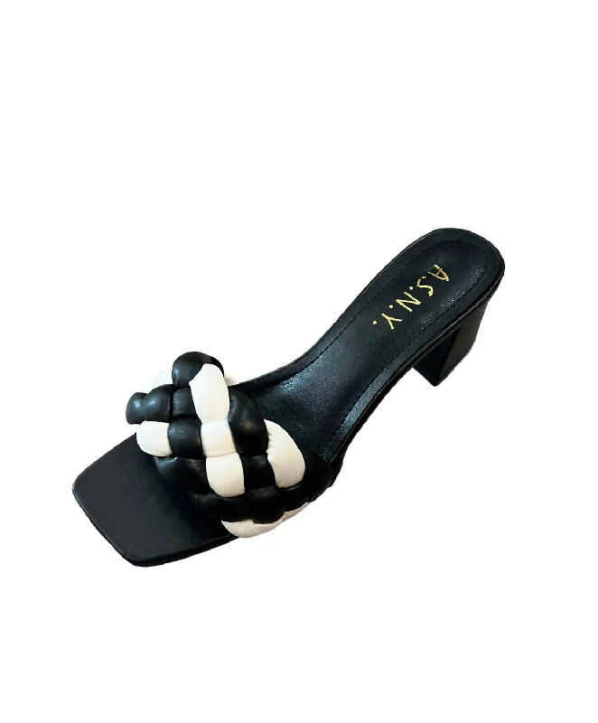 Last Chance To Grab These Amazing Deals Braided Strap Heels In Black & White