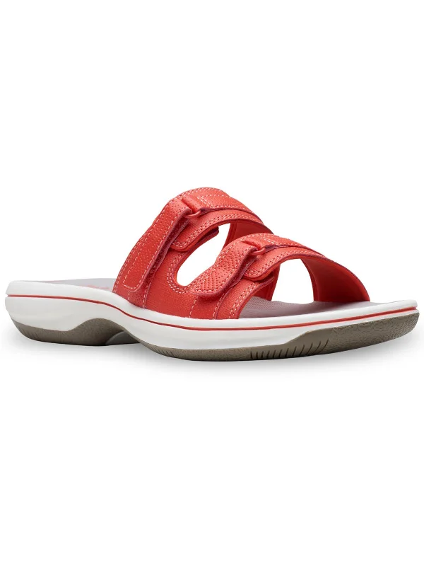 Price Rollback Breeze Piper Womens Faux Leather Slide Sandals