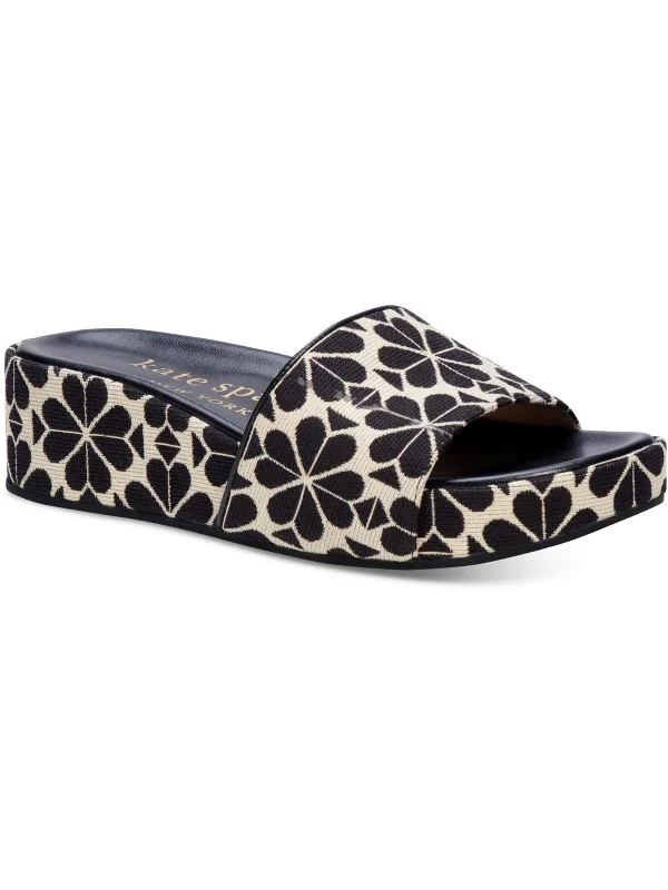 New Arrival Breeze Womens Floral Print Open Toe Platform Sandals