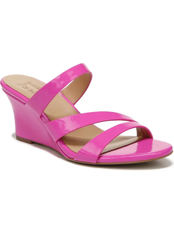 Deal of the Week Breona Womens Faux Leather Slip On Wedge Sandals