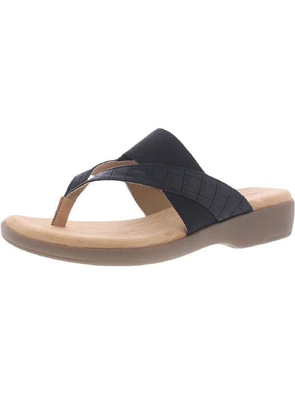 Clearance Sale Bumble Womens Faux Leather Slide On Thong Sandals