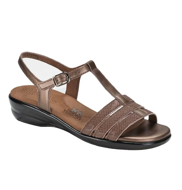Holiday Sale Capri Sandal - Wide In Bronze Snake