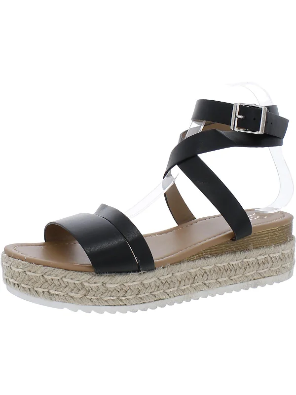 Deep Discounts Cardi Womens Faux Leather Strappy Platform Sandals