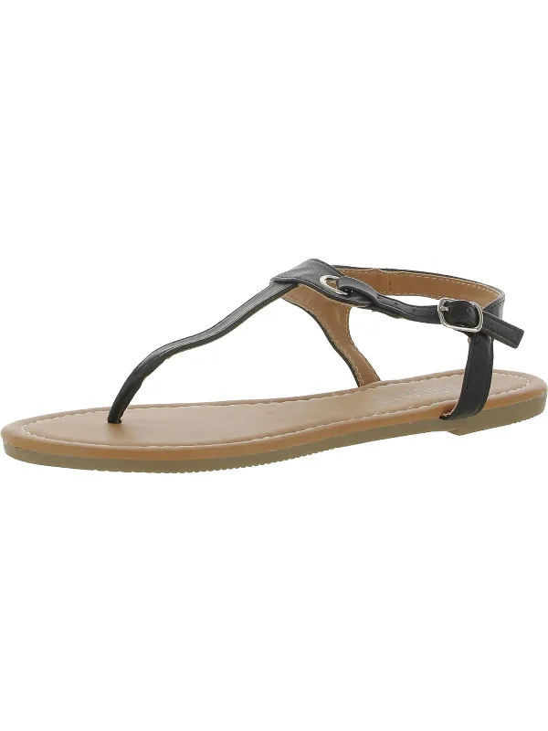 Don't Miss Claire Womens Buckled Thong Flat Sandals