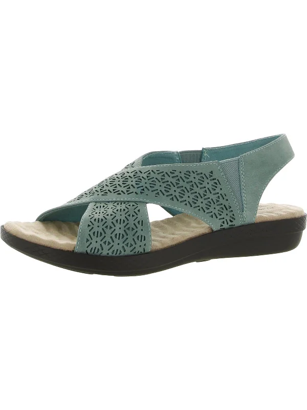 Low Prices Claudia Womens Faux Leather Criss-Cross Slingback Sandals
