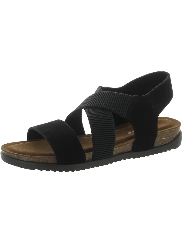 Weekend Specials to Relish Clear Womens Suede Slingback Strappy Sandals