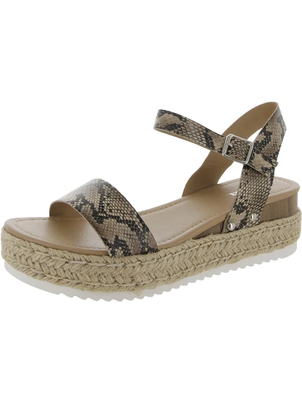 Super Savings Clip Womens Faux Leather Espadrille Wedge Sandals