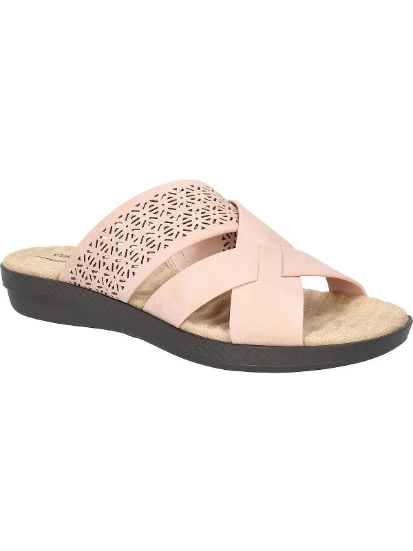 Now or Never Coho Womens Laser Cut Man Made Strappy Sandals