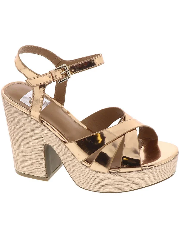 Special Discount Colette  Womens Buckle Faux Leather Platform Sandals