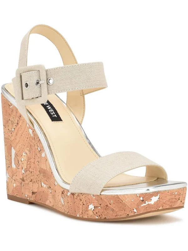 TIME-Limited Offer Courts Womens Canvas Square Toe Platform Sandals