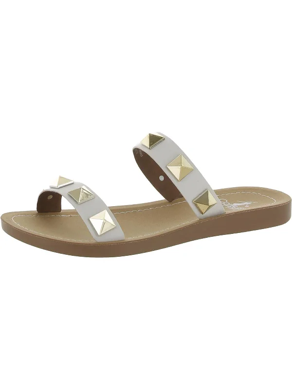 Weekend Bargains Just for You Daiqiuri Womens Faux Leather Slip On Slide Sandals