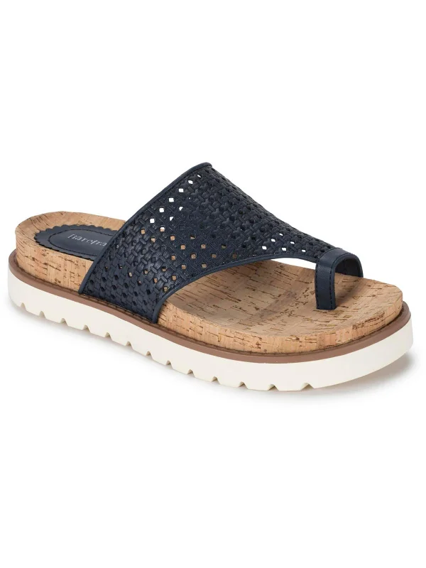 Final Clearance Dallyce Womens Faux Leather Toe Ring Slide Sandals