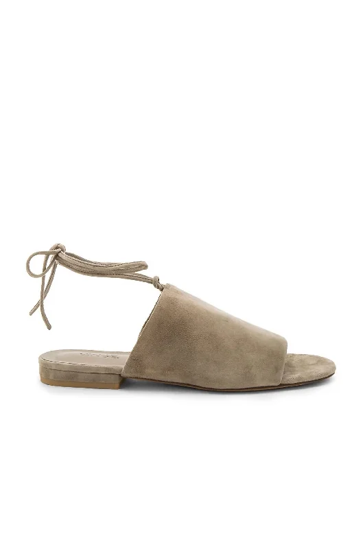 Price Rollback Damon Flat Lace Up Sandal In Woodsmoke Kid Suede
