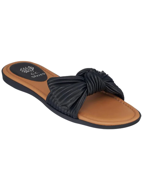 Super Deal Dani Womens Slip-On Knot Slide Sandals