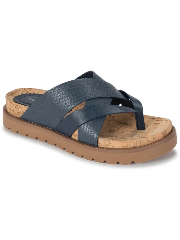 Low Price Deirdra Womens Faux Leather Slide Sandals