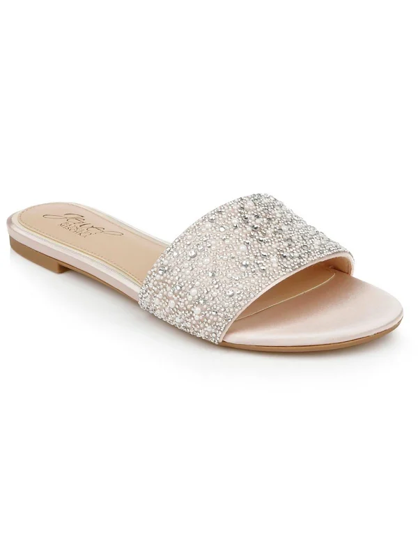 The Best Prices Delaney Womens Satin Embellished Slide Sandals