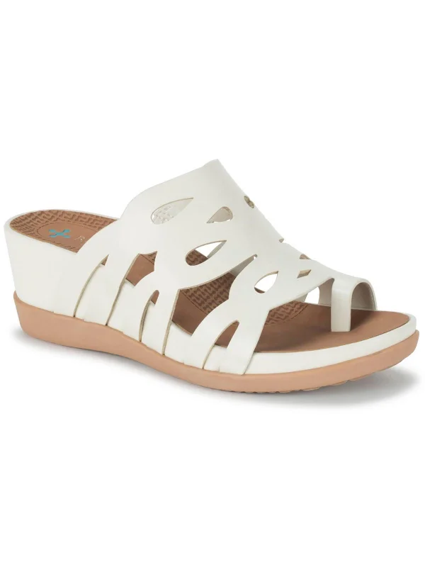 Price Cut DEMETRA Womens Faux Leather Slip On Slide Sandals