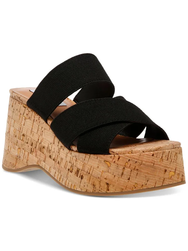 Discount Mania Deo Womens Wedge Slip On Platform Sandals