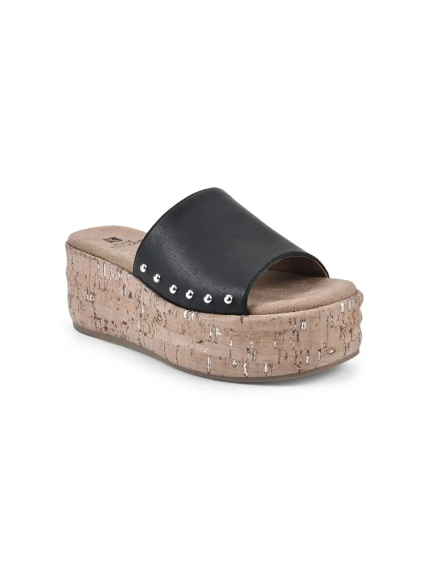 Great Bargain Diligent Womens Faux Leather Open Toe Platform Sandals