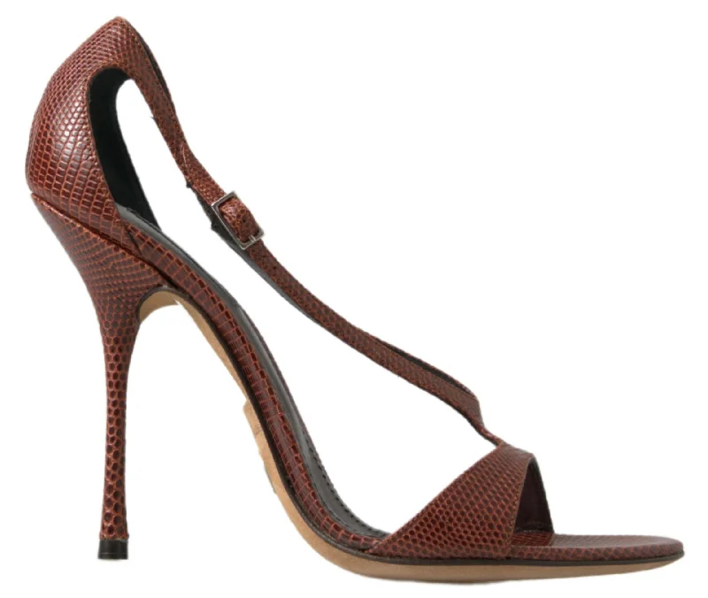 Shop Your Favorites Before They're Gone Dolce & Gabbana Elegant Strappy Leather Heels Women's Sandals
