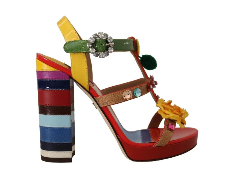Time-Limited Offer Dolce & Gabbana  Floral Ankle Strap Women's Heels