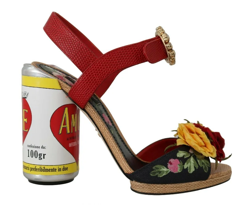 Your Favorite Items Now At Unbeatable Prices Dolce & Gabbana  Floral Crystal Embellished Women's Sandals